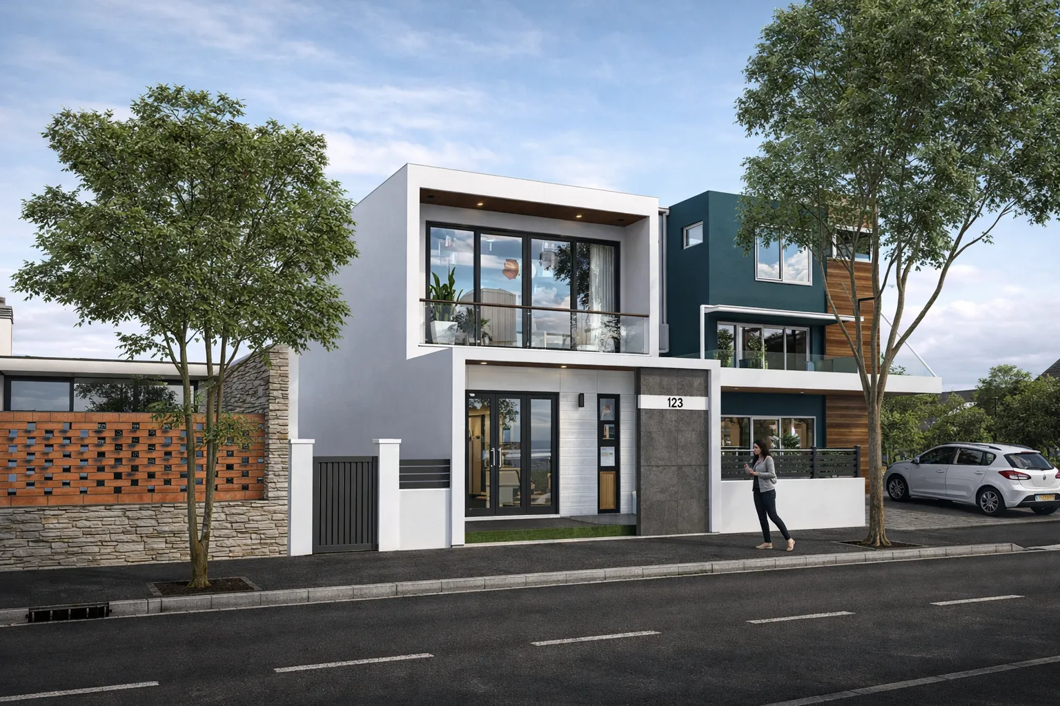 Perspective 3D maison moderne